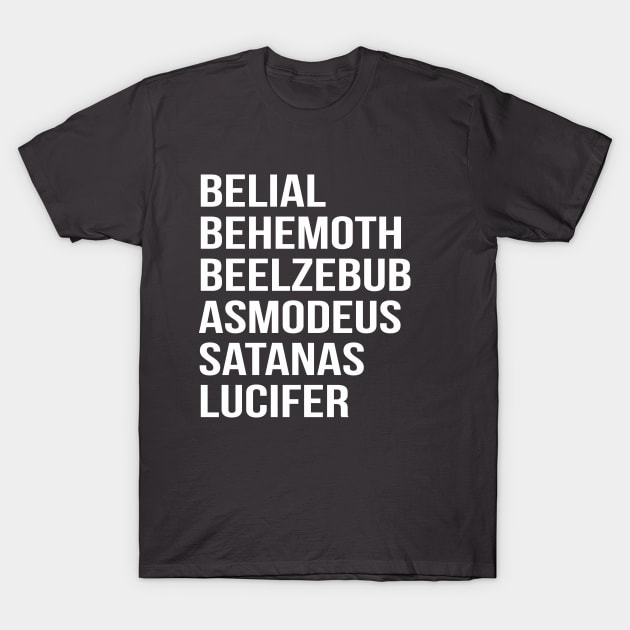 Satanic Names Shirt T-Shirt by stuff101